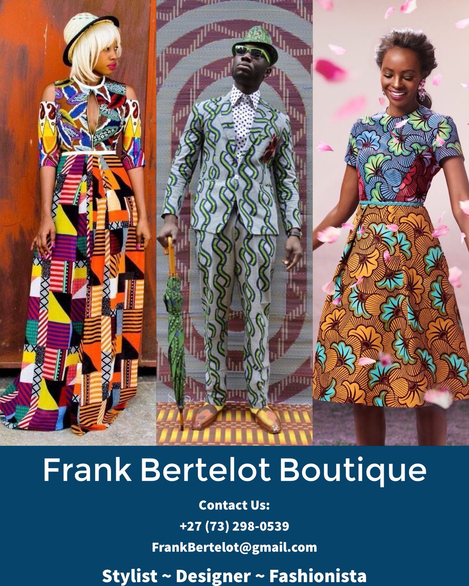 We specialize in African Print! #africanprintsinfashion #africanprintlovers #frankbertelotboutique #frankbertelot #stylist #africanfashionblogger #atyourservice #makeanimpression #africanfashion #wakandaforever #africaliving