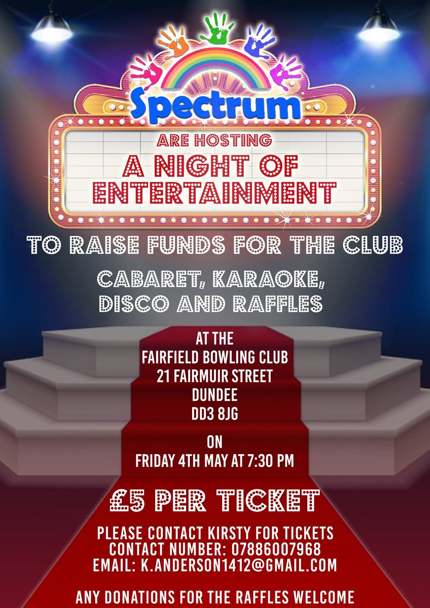 If anyone would like any tickets or have any donations for Raffle prizes we would be more than grateful. Just get in touch. Thanks