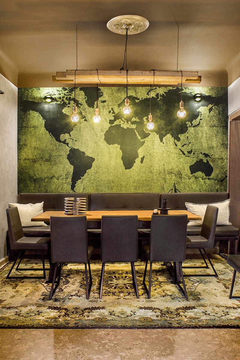 decork_ds's tweet photo. #azimouthio #cafe #bar #renovation by #decork_design_studio #interiordesign #design #cork
 #bronze #rust #maps https://t.co/amTtliIqvI