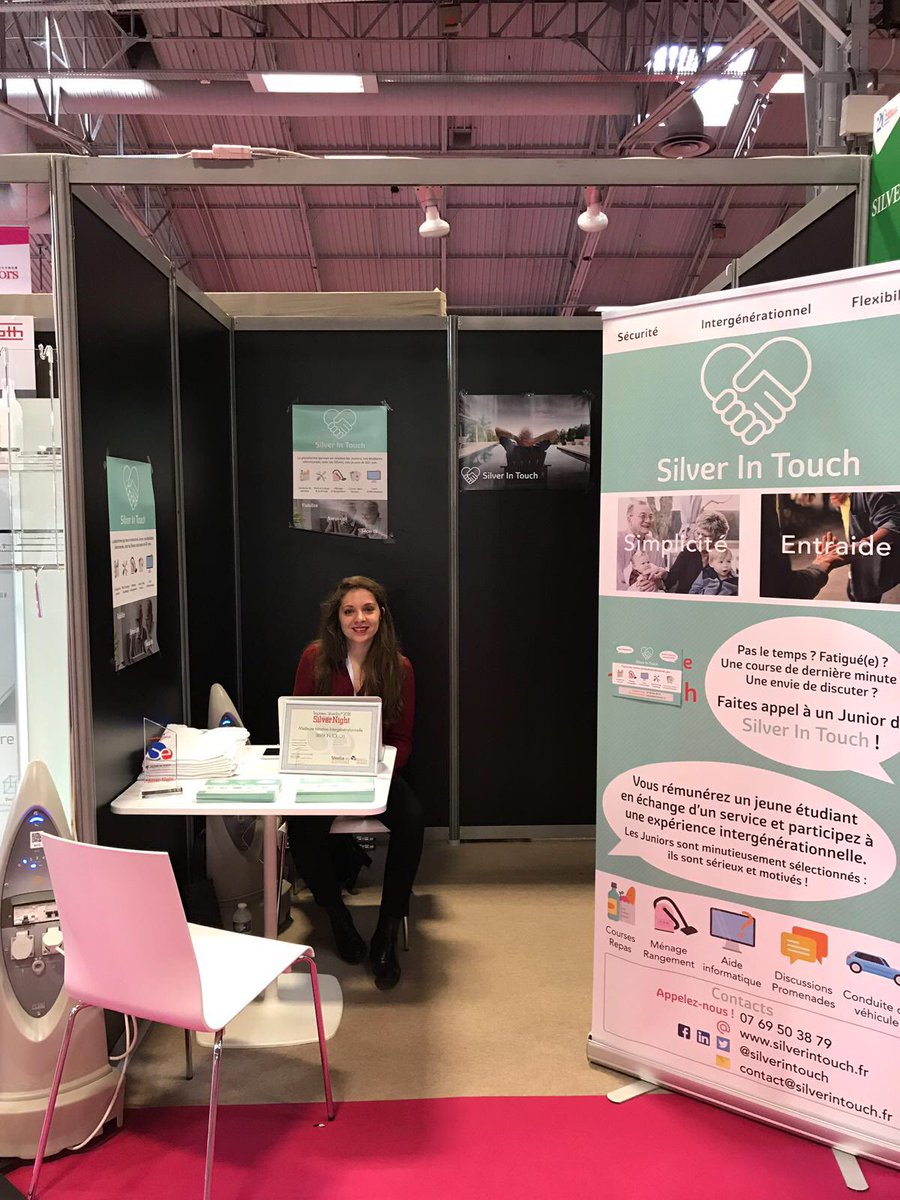 Le lauréat #Silvernight2018, catégorie « Intergénérationnel »<a href="/SilverInTouch/">Silver In Touch</a> est présent au <a href="/Salon_seniors/">Le Salon des Seniors</a> ! N’hésitez pas à passer sur le stand. #Silvereco