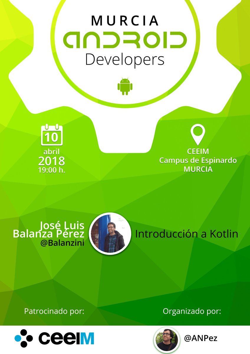 MuADGevents's tweet photo. Tenemos nuevo evento con @Balanzini hablando sobre @kotlin. El próximo martes 10 en @CeeiMurcia a las 19h. ¡Te esperamos!

https://t.co/9yx046Jfnf

cc/ @CenticTwitt @infoRMurcia https://t.co/2LtuETXsdO