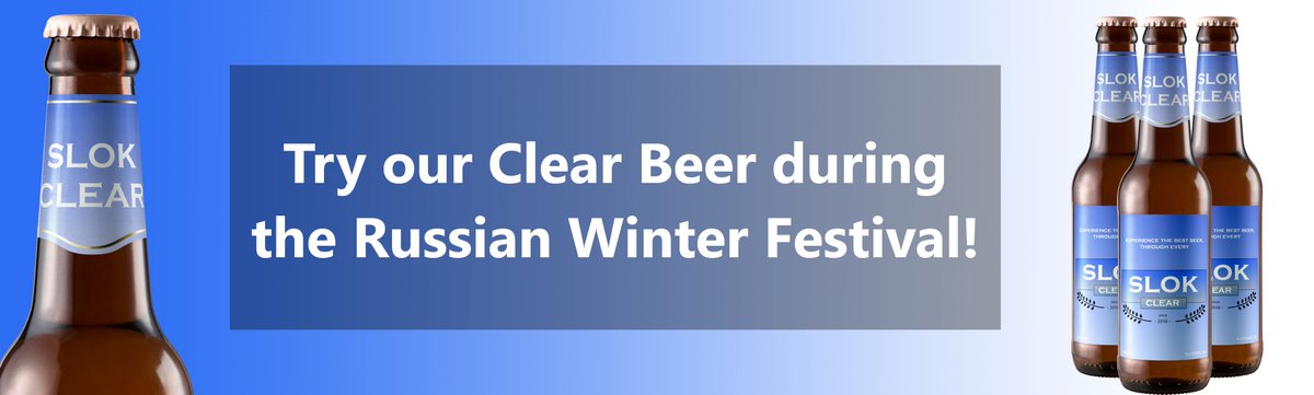 SlokBeer's tweet photo. We are happy to announce that our Clear Beer can be tasted during the Russian Winter Festival! https://t.co/02ta11aK4l