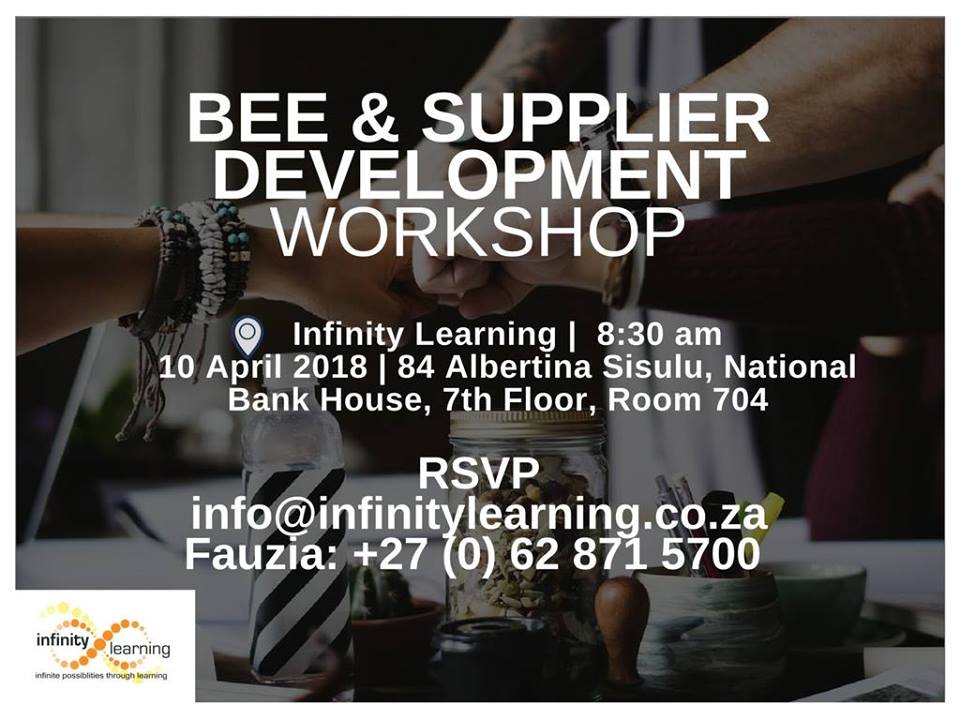 InfinityLearnSA's tweet photo. We’re excited about our upcoming workshops for the month of April. Starting with our most sought-after BEE workshop on Tuesday the 10, followed by Team business on the 11 &amp; 12. Please take a moment to check out all the workshops scheduled for this month. https://t.co/wb7tOkdKqB https://t.co/TgiSunvGbd