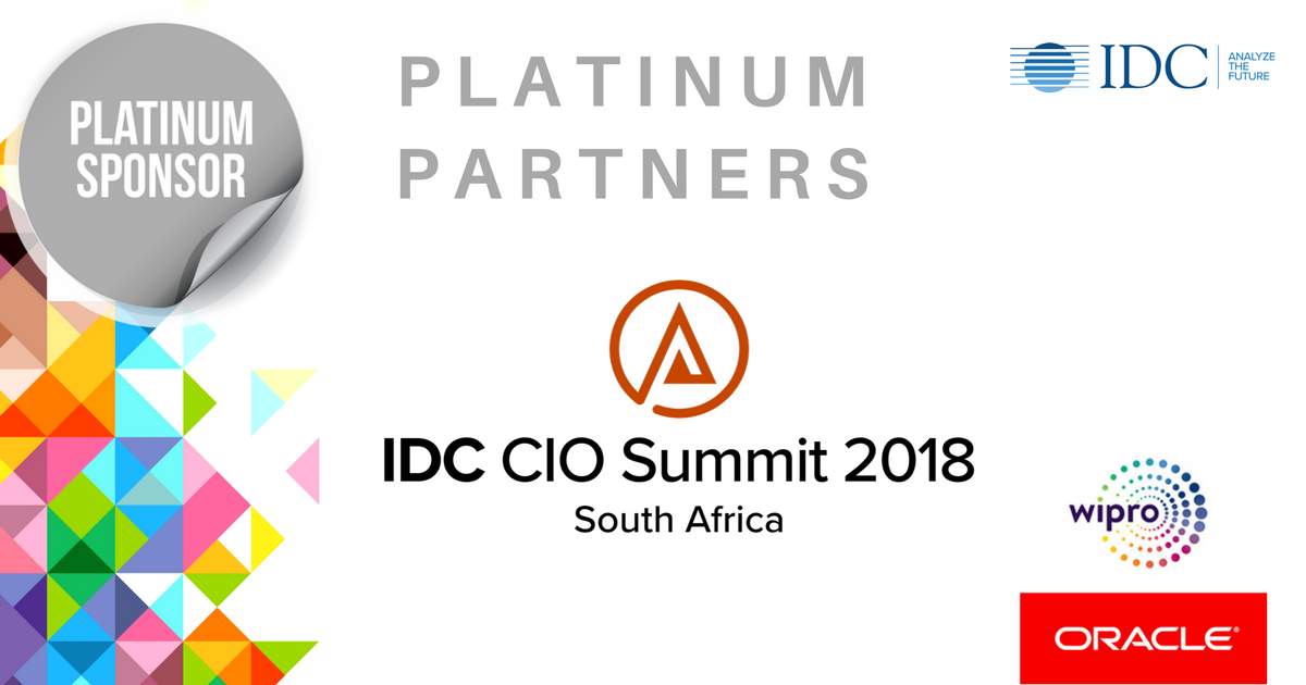 IDC_SSA's tweet photo. IDC South Africa CIO Summit -The big 10 year anniversary. Meet our Platinum Partners @Oracle_Africa  and @Wipro , find out more here https://t.co/lkHjxkH5qU about becoming a partner. #IDCSACIO https://t.co/k8sGoxIHkF