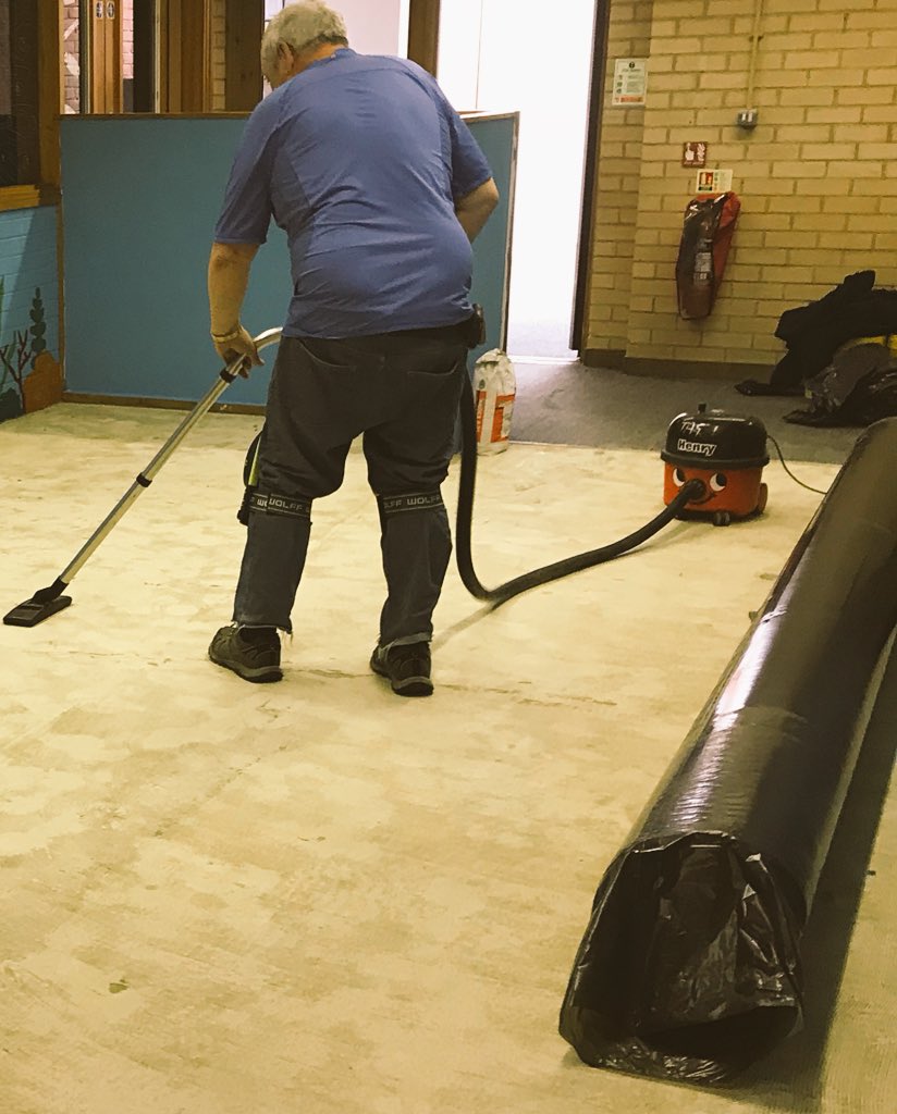 Miss_Rehal's tweet image. Day 5 saw the painting of panels 🎨 🖌and Day 6 had Gareth and Henry prepping the floor for a fresh carpet! 😊💪🏼 📚 @kestrelsfield #libraryproject is in full swing. It’s almost ready for us to add final touches @Miss_Gohil 😃 #superexcited #whenaplancomestogether #teamawesome