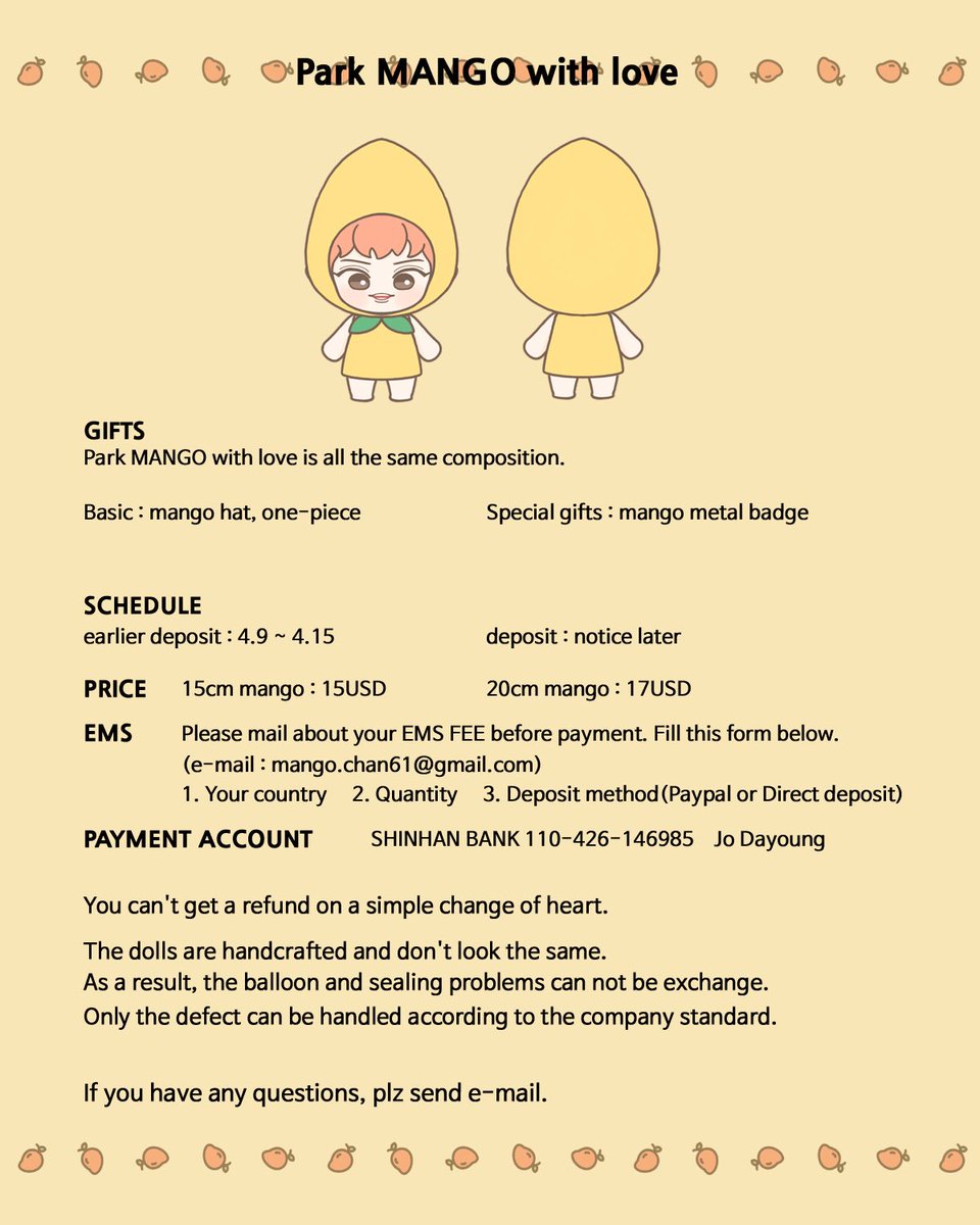 mango_1127's tweet photo. 🍋사랑의 박망고의 망고스러운 공지🍋

❗️망고의 공지를 상세히 읽어주세요.
❗️망고의 수익금 일부를 앨범 또는 음원을 구매해 기부 혹은 나눔을 할 예정입니다!
❗️일반 입금은 샘플이 공개된 후 열릴 예정입니다!
❗️옷장은 추후 공개됩니다. https://t.co/JROpyyrVeU