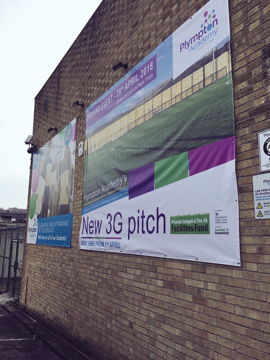 _Imattination_'s tweet photo. The #bestatbespoke team strike again - this time with a monster vinyl banner. 

A big congratulations to @PlymptonAcademy on their new 3G pitch - it looks stunning! Make sure you check it out at the open event on 28th April 2018. https://t.co/1DIXDAlPUW