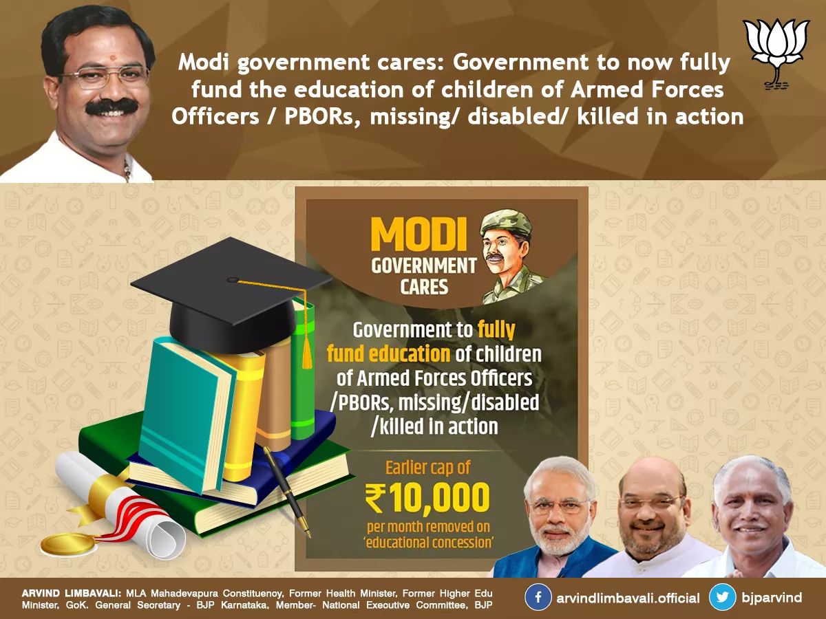 ArvindLBJP's tweet image. Soldiers are jewels to our nation, and welfare of soldiers and their families is the responsibility of our Government!! 
#BJP4India will take care of the complete education of the children of the Army men..
#ModiTransformsIndia
#BJPupliftsIndia