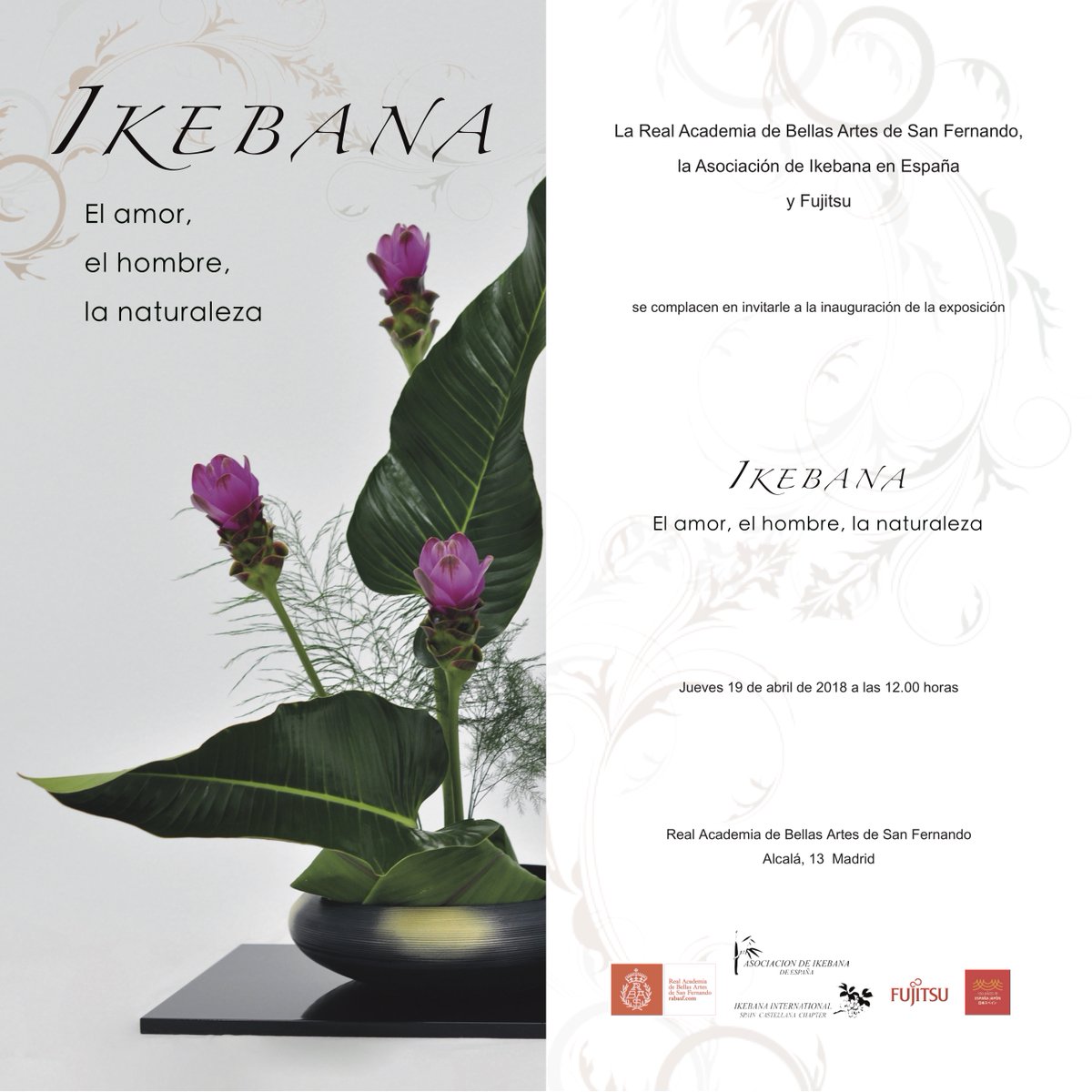 Recordamos las actividades programadas por la Real Academia de Bellas Artes de San Fernando con motivo del 150 Aniversario de las Relaciones Diplomáticas y Comerciales entre Japón y España. Días 19 y 20 de abril. #150AniversarioJaponEspaña #Ikebana #LiteraturaJaponesa