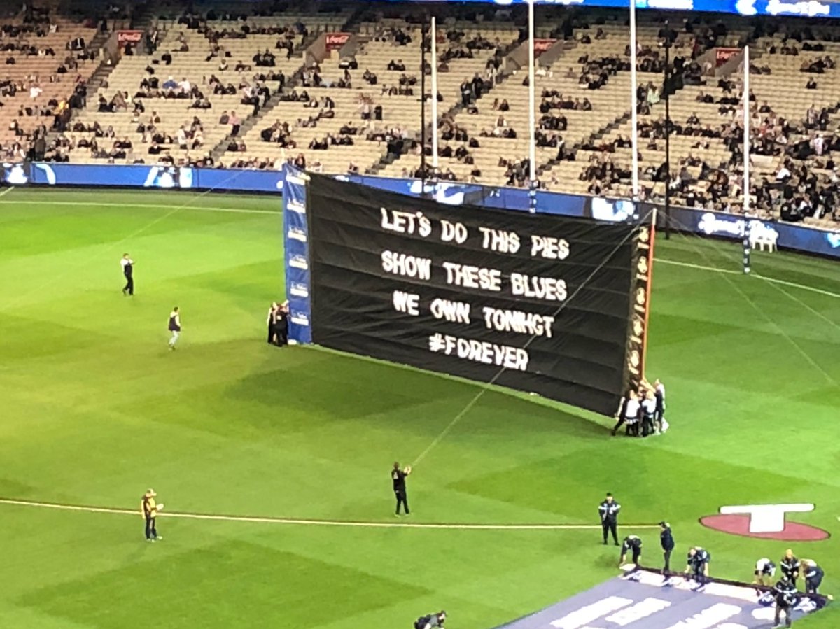 HarvsK's tweet photo. Tonight* #AFLBluesPies https://t.co/nyAiLJ5XSR