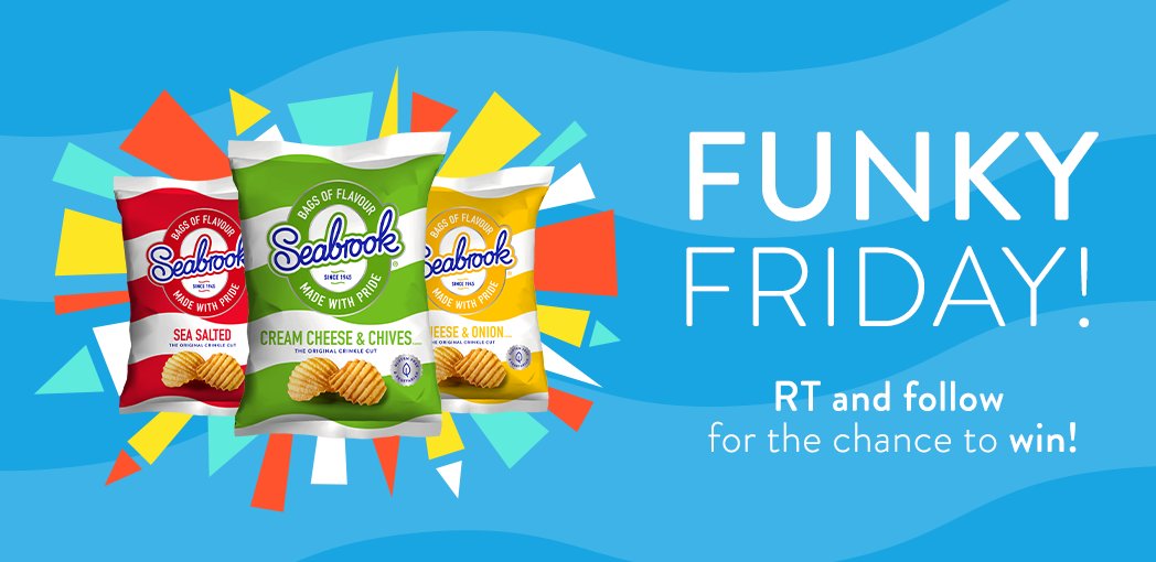 SeabrookCrisps's tweet photo. Have a funky Friday!! #RT &amp; Follow for the chance to #win a box of crisps!  (UK Only) #fridayfeeling https://t.co/nhW1dEDqkl