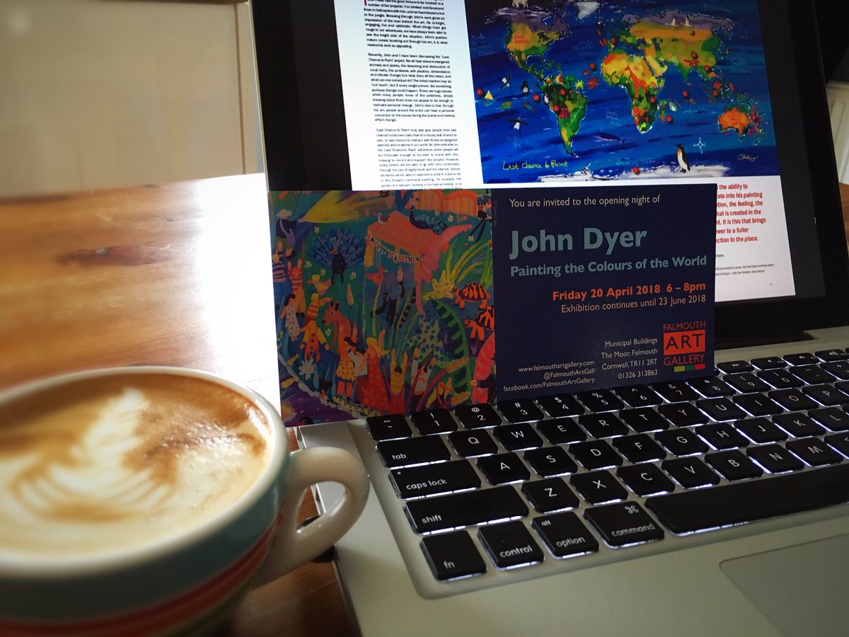 ashe_david's tweet photo. Breakfast coffee and an invitation to @johndyergallery exhibition @FalmouthArtGall https://t.co/BN7iG1RNax