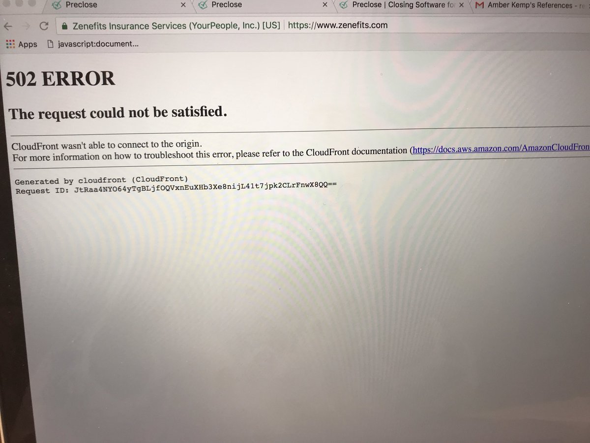 RebeGuthrie's tweet photo. @Zenefits your website is down https://t.co/N3dIsROa73