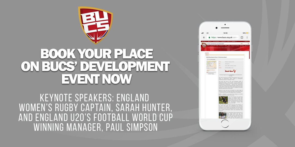 BUCSsport's tweet photo. #BUCSdev | This is your last chance to book your place at the next BUCS Development Event, centered around Performance Sport 📝
📍Nottingham Conference Centre
📅 19 April
Grab your spot now 👉 https://t.co/Rd6HpsFW9P https://t.co/bdA4M8dNcl