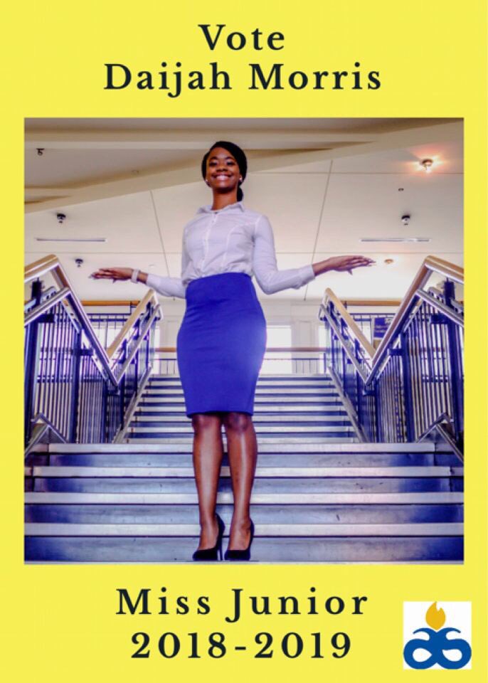 YngQ2b's tweet photo. Greetings Rams 🐑💙✨, VOTE Daijah Morris for your Miss Junior for 2018-2019 Academic school year. She stands FIRM on My platform “The Staircase To Success”. “Success isn’t a Doorway, it’s a Staircase “✨
#VoteNoodleMissJunior
#StaircaseToSuccess
#ASU2020
#AlbanyState20 https://t.co/zfIDFJL8CV