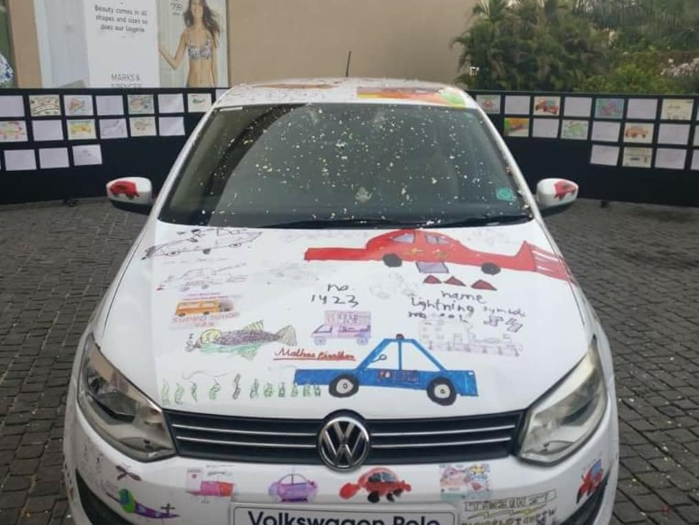 VRSurat's tweet photo. VR Surat's first ever Art Car was unveiled as part of the Art Car Project at #DAP2018. Catch a glimpse of this exciting, artistic evening and don't miss out on an artsy Volkswagen Polo on display at Magdalla Plaza, till 6th May. Only at #VRSurat. #DumasArtProject2018 #Art https://t.co/sADTJIbg18