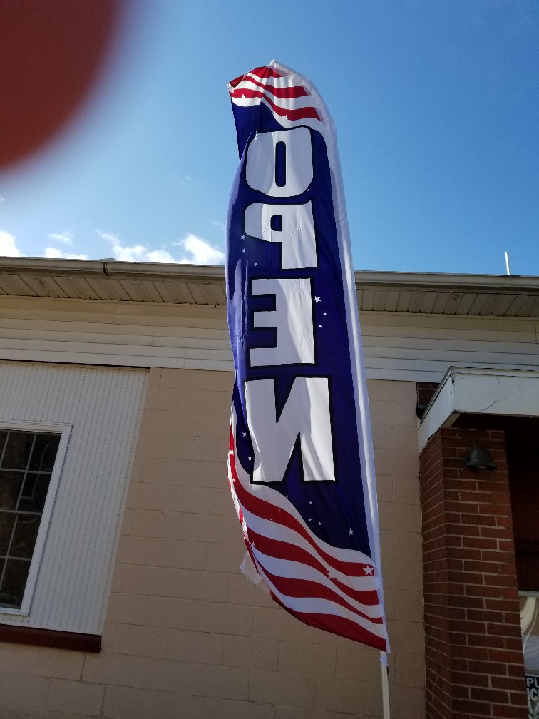 HHAHSmichigan's tweet photo. Our new 12' OPEN sign!  No problem finding our museum this year!  #hanoverhorton #experiencejackson #puremichigan #Museums #mccourtiepark https://t.co/rCp0iuNVQr
