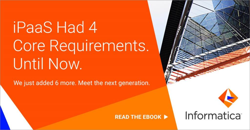 Informatica's tweet photo. How Next-Gen #iPaaS Helps You Muster New #Cloud Challenges https://t.co/fG0RQ7lcez https://t.co/8D0ZFsM6LI
