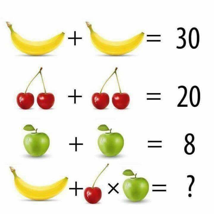 cbdwithamy's tweet photo. This math is #bananas, b a n a n a s 🍌 Can you get the correct answer? #math #fruitymath #brainteaser https://t.co/3TARGkXKzb