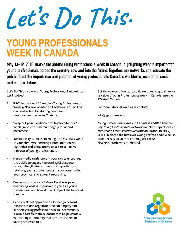 YvonnePilon's tweet photo. SAVE THE DATE! Young Professionals Week in Canada is May 13-19th!
#YPWeekCanada #Millennials #YoungProfessionals https://t.co/ZesNfwbGhy