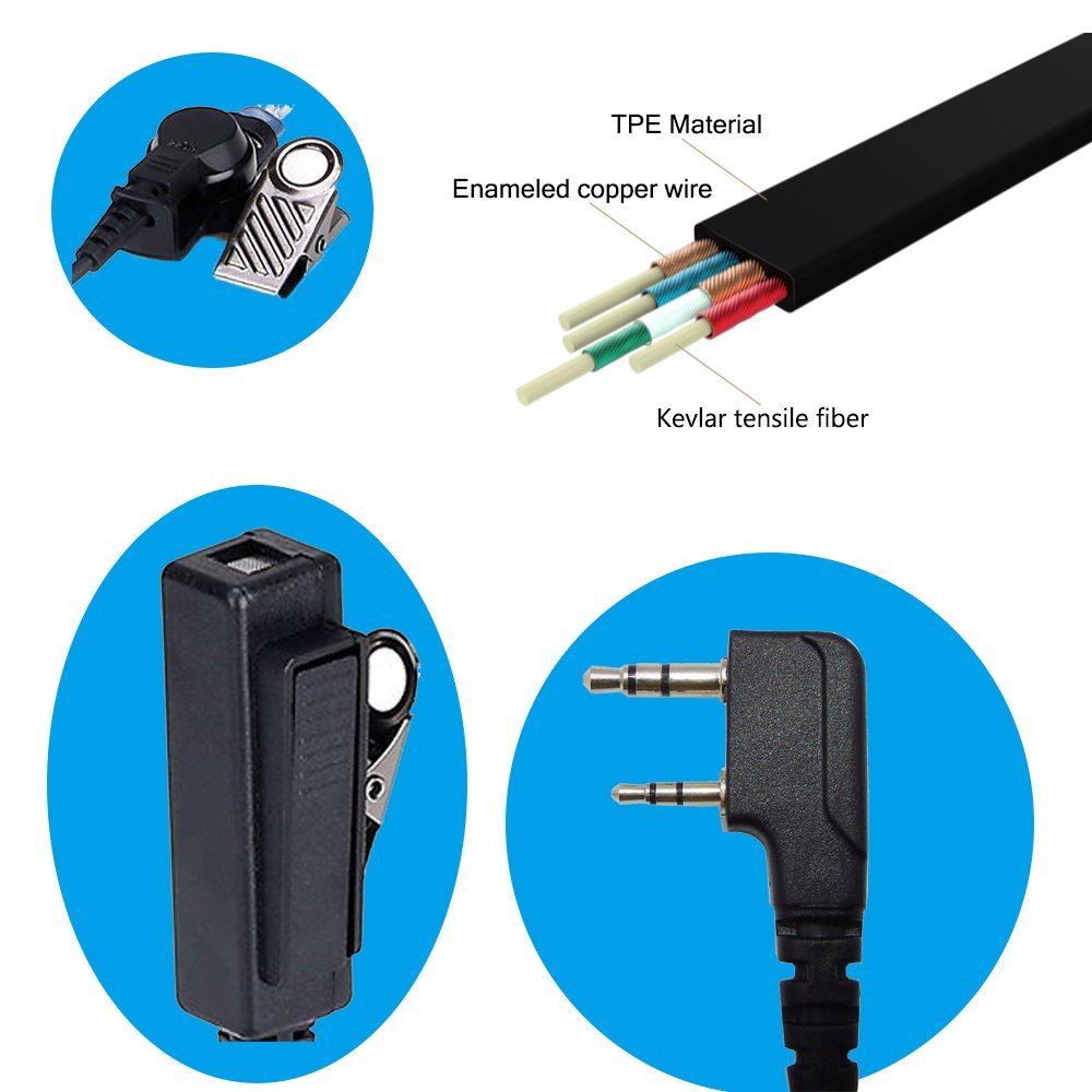 Big Clip Acoustic Tube Earpiece for Kenwood Wouxun Baofeng BF-888S amazon.com/Acoustic-Earpi…