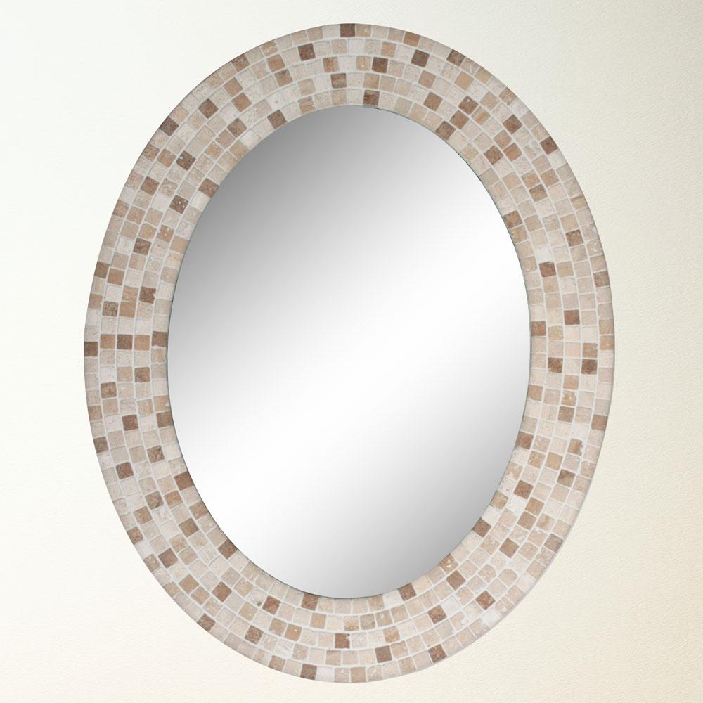 illuminadaUSA's tweet photo. Travertine Mosaic Oval Mirror. Mason craftsmen have produced this 4 in. handmade stone mosaic oval frame for those appreciative of well-made artistic creations. More details here: https://t.co/uR1kpSmR9p https://t.co/A6Q2bWHF0L