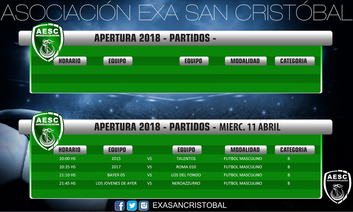 EXASanCristobal's tweet photo. ⚠️ Vuelve #elmejorexadelpais #ExaSC
‼️ Programación para el miércoles 11/04
Te esperamos! https://t.co/UQdE1ZVGBi