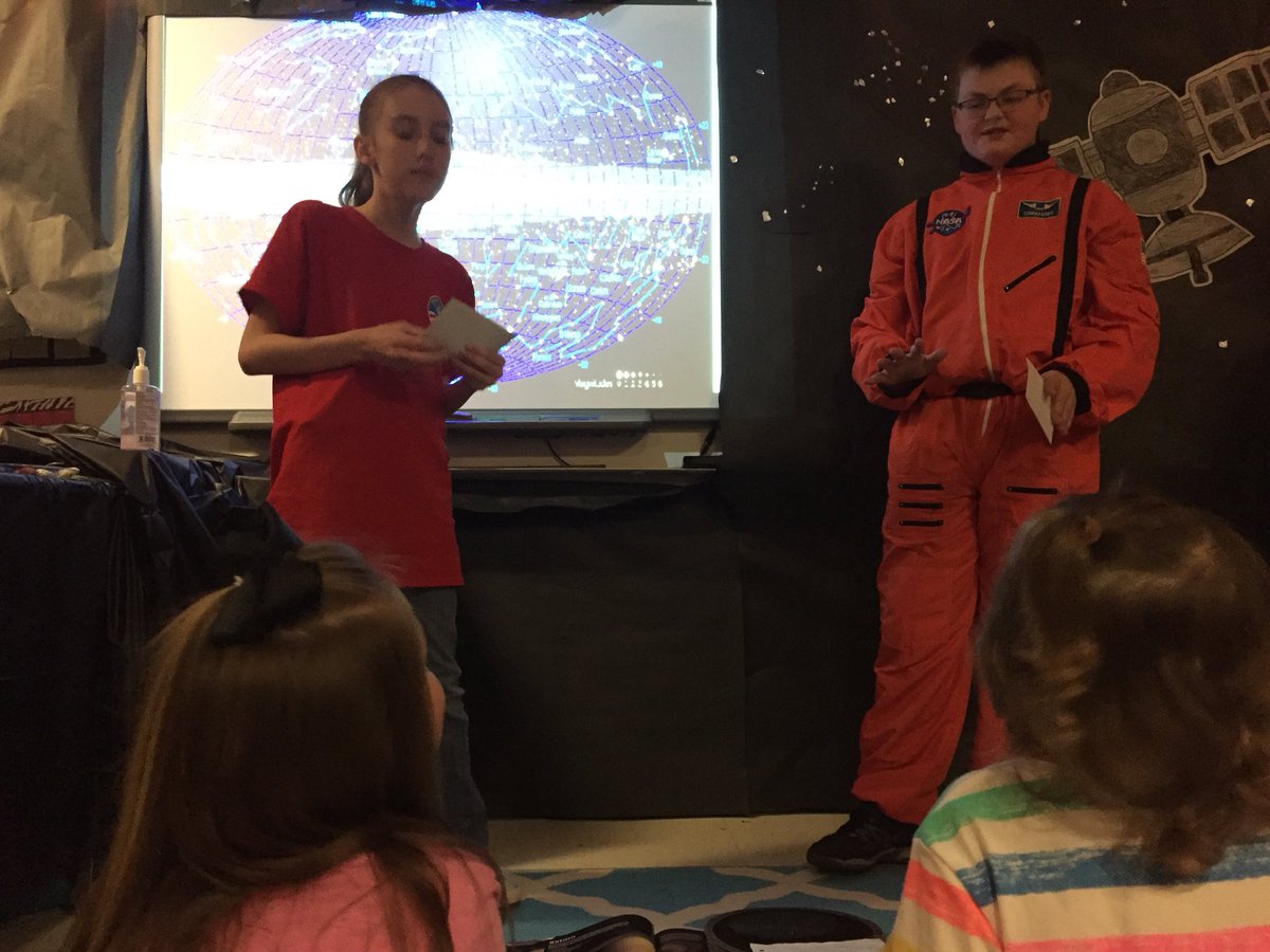 AdamPooleMEd's tweet photo. @TweetDCS_OES Spotlight students presenting on space to @BetsyHataway ‘s pre-k students. So cool @OES_Spotlight. #raisethebar #TeamDCS https://t.co/QMd8BMS6Lz