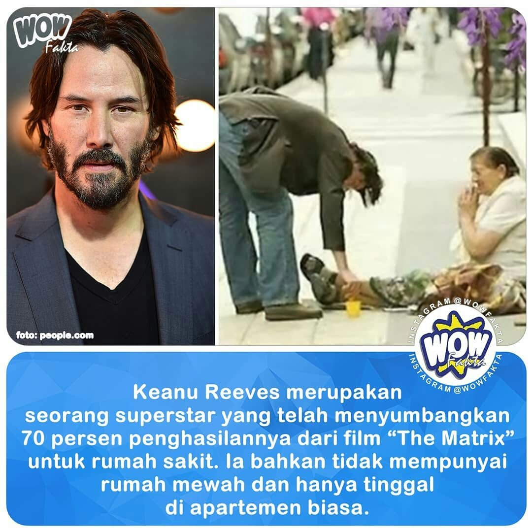 kontenwow's tweet photo. Keanu Reeves, memulai debutnya di industri hiburan pada usia 17 tahun, dan mendapat sambutan yang luar biasa dalam film trilogi The Matrix. Namun, Keanu adalah bintang Hollywood yang benar-benar beda dengan bintang lainnya...

https://t.co/6wiUfp6kYd
.
. https://t.co/nsE0LwRMdj