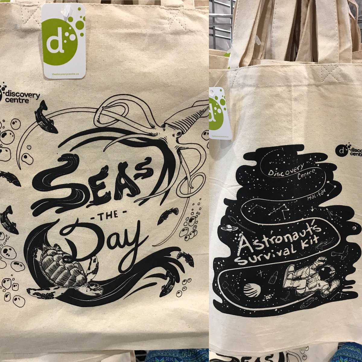 DiscoveryCntr's tweet photo. Our new bags are TOTE-ally awesome! #DiscoveryShop #totebags #sciencerules #space #ocean https://t.co/io4F2vfj3n