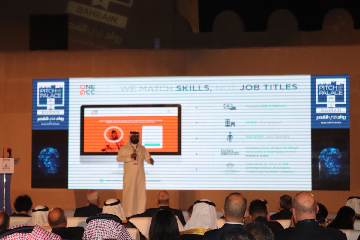The Entrepreneur of the Week is <a href="/JOINonegcc/">onegcc وظائف</a>, Winner of the Audience vote and the #pitchatpalace People’s Choice Award at #pitchatpalace Bahrain! <a href="/JOINonegcc/">onegcc وظائف</a> will receive mentorship from <a href="/TamkeenBahrain/">Tamkeen</a> – well done on the brilliant Pitch!
