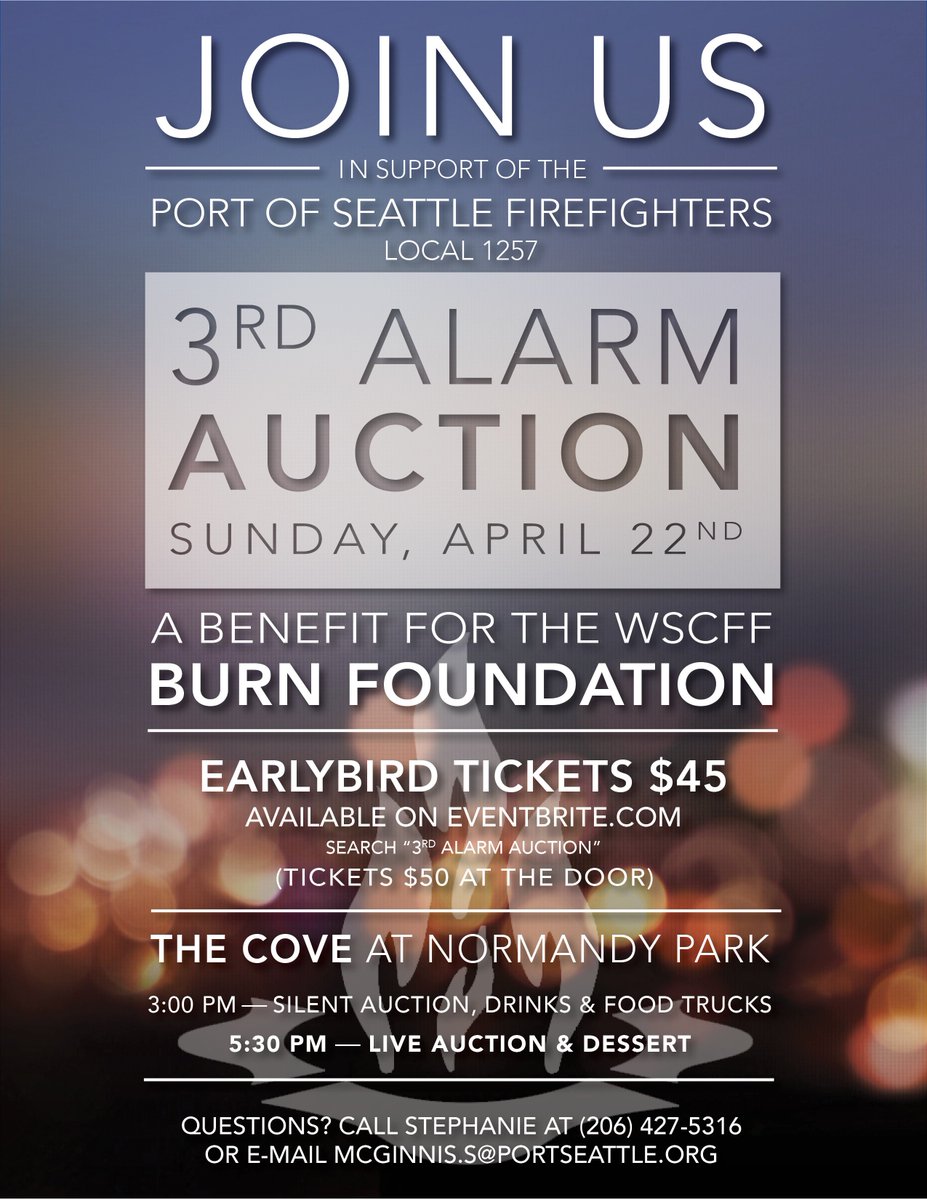 liveoakav's tweet photo. We're proud to be working with the Port of Seattle Fire Fighters for their 3rd Alarm fundraiser on April 21st at The Cove in Normandy Park! @local1257 @normandyparkcc https://t.co/FidAYtyDZi