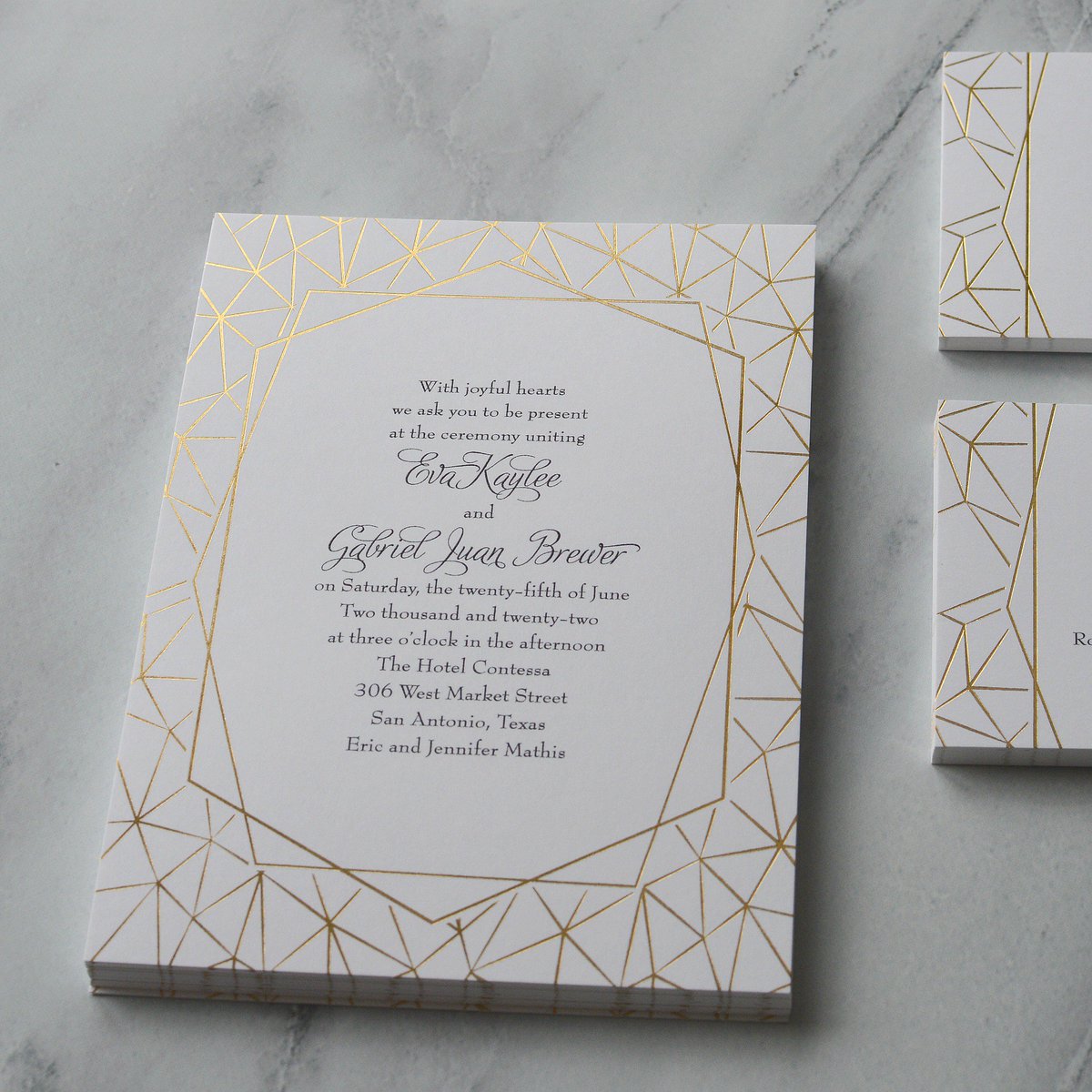 40% off Foil-Stamped Wedding Invitations and Save the Dates lasts all weekend long!

This new modern geo design also features glossy raised ink printing. It's sleek. It gorgeous. It's a total steal. Find it here, then use code 40OFFFOIL at checkout > ht.ly/icft30jjmhs