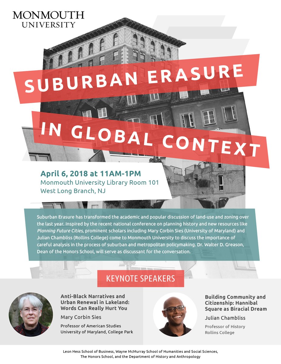 JulianChambliss's tweet photo. My discussion of #HannibalSquare is deeply rooted work done in the classroom @rollinscollege.  The #SuburbanErasureInGlobalContext brings the work done by @WorldProfessor in New Jersey into conversation with Florida story. @monmouthu @akbarjenkins @SACRPH https://t.co/2R0d95AFZB
