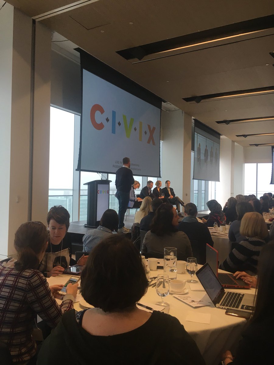 Panel #2 @CIVIX_Canada #democracybootcamp. What an inspiring day with @studentvote teachers.