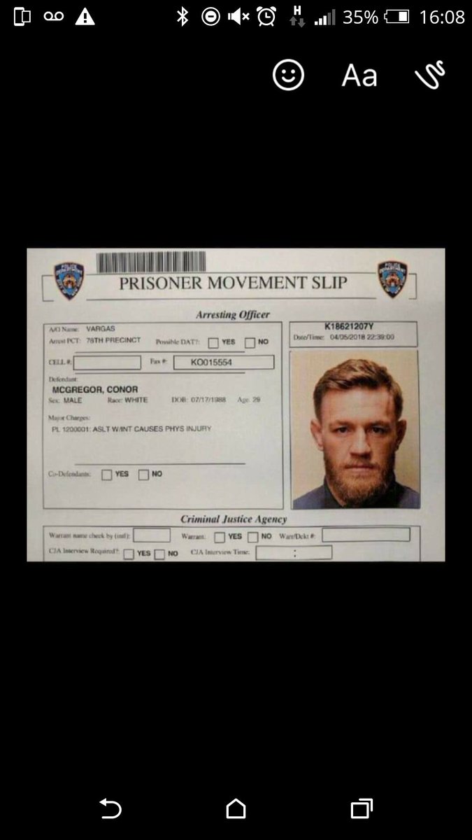 CryptoXCHGfocus's tweet photo. Mcgregor mugshot https://t.co/CcuKoR1rai