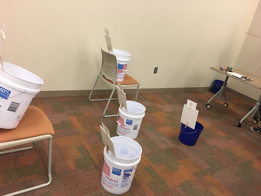 aparmer00's tweet image. Shield it!
Create a device to shoot the little guys into the buckets!  Different distances, different points. 
Boiler Tech Field Trip today!  Such an awesome day!  Like this for us...it’s a competition...we may get a really awesome TROPHY! #boilertech #purduecolumbus#northdecatur