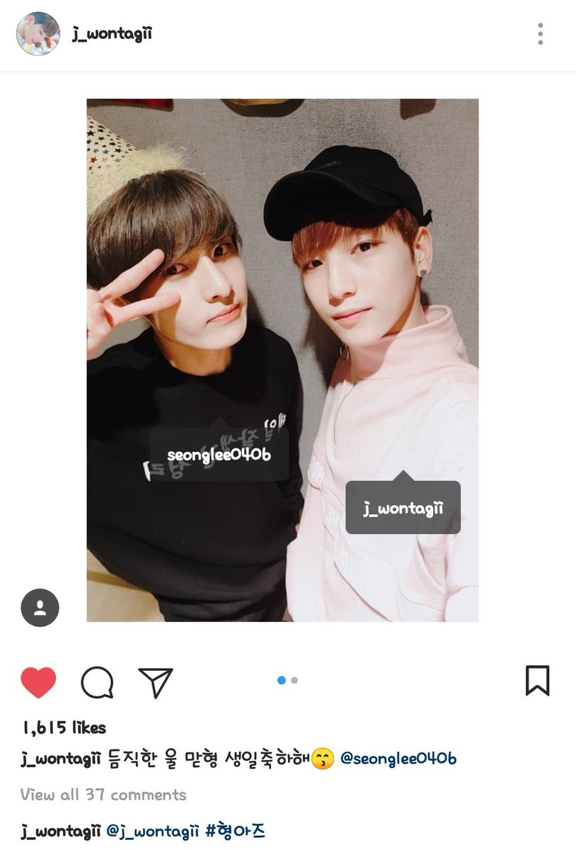 2kiwonhae's tweet photo. (Trans) 180406 Wontak instagram update
" Our reliable eldest hyung happy birthday😙"
"#Rainz #레인즈 #JUWONTAK #KIMSEONGRI #Wontak #Seongri #congrats #letsbetogetherforever"
"#hyungz"

#Happy_Seongri_Day #감성보컬_성리야_생일축하해 https://t.co/W0Im8BilQV