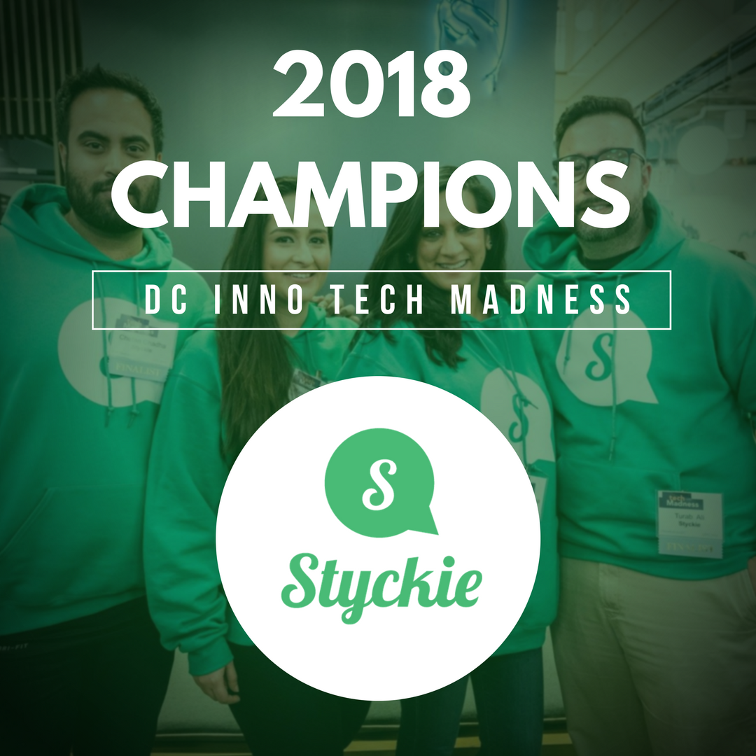 styckieapp's tweet photo. Styckie is the 2018 @DC_Inno #TECHMADNESSDC CHAMPIONS!
@TwentyTables, you guys are an amazing company with an awesome mission which already makes you a winner!
If you're planning an event and need a photographer, dj, or any other service, use Styckie to get matched! https://t.co/KkCGhHRxBY
