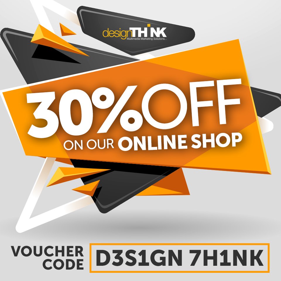 ✨30% OFF on our #online shop with our voucher code!✨

Voucher Code: D3S1GN 7H1NK

Shop here: designthinkapp.com/shop/

Pay online &amp; we will give you a call to understand your requirements. 3 day turnaround!

#Sale #MoneyOff #VoucherCode #Sales #ShopOnline #GraphicDesign