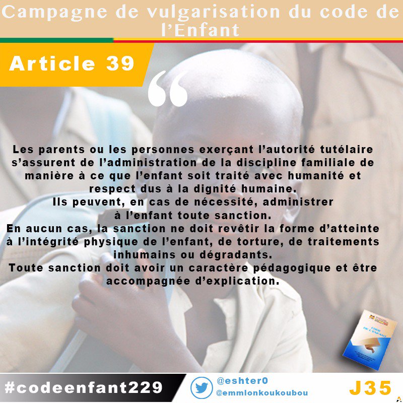 eshter0's tweet photo. Jour 35: A la découverte du code de l'enfant
https://t.co/d7ef5Y9A4t
#Codeenfant229
#Yalidakar
#Civicleadership
@AsnitouBOUBA @AtmanBOUBA @pkumako @UNICEF_Benin @DazUlr @bnito05 @USEmbassyBenin @GracyDi @UN @AwanabiI92 @EmmlonKOUKOUBOU @COLIKOOs @voacitoyennes https://t.co/nof2iOJzJ3