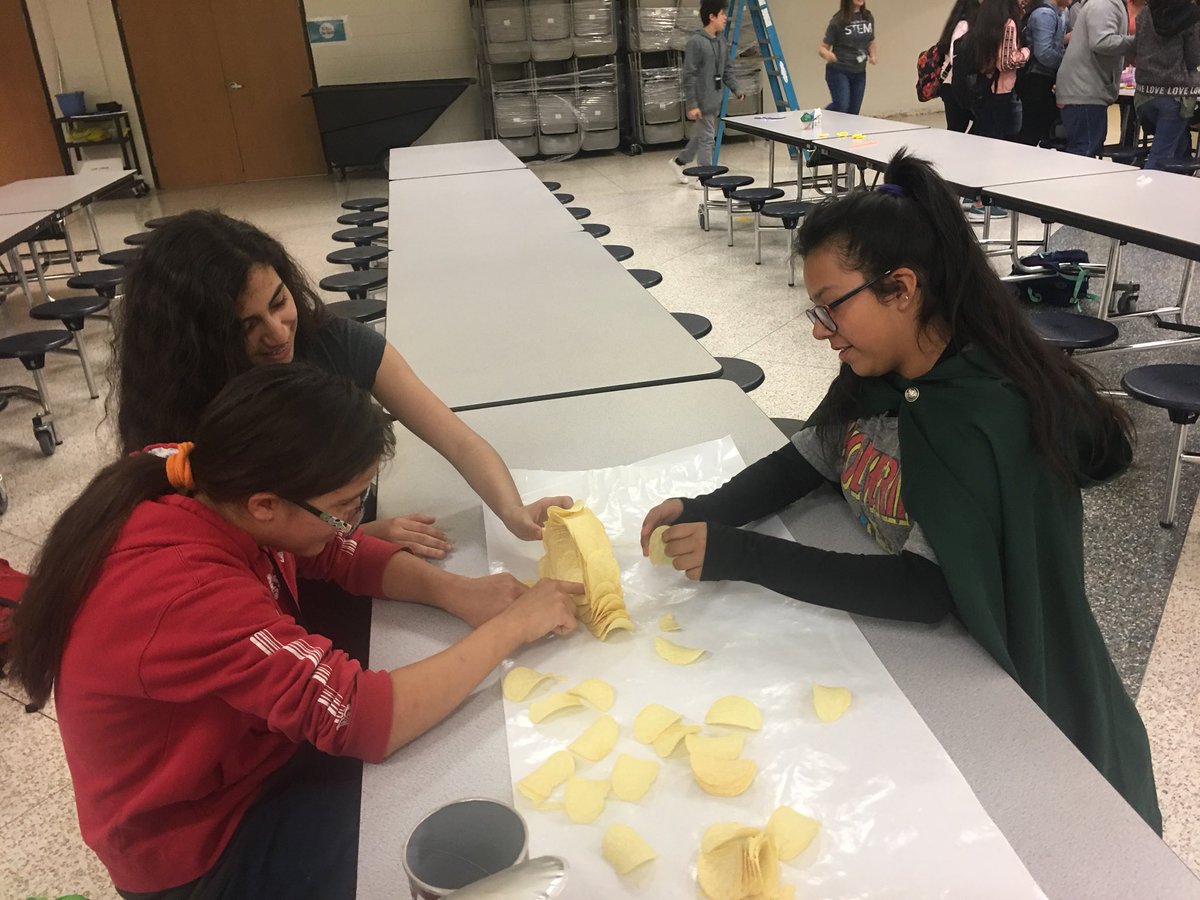 flkhenderson1's tweet photo. STEM students completing the Pringle challenge during stemtastic Thursday. #kmspanthers https://t.co/Kbdo1Qj5Fa