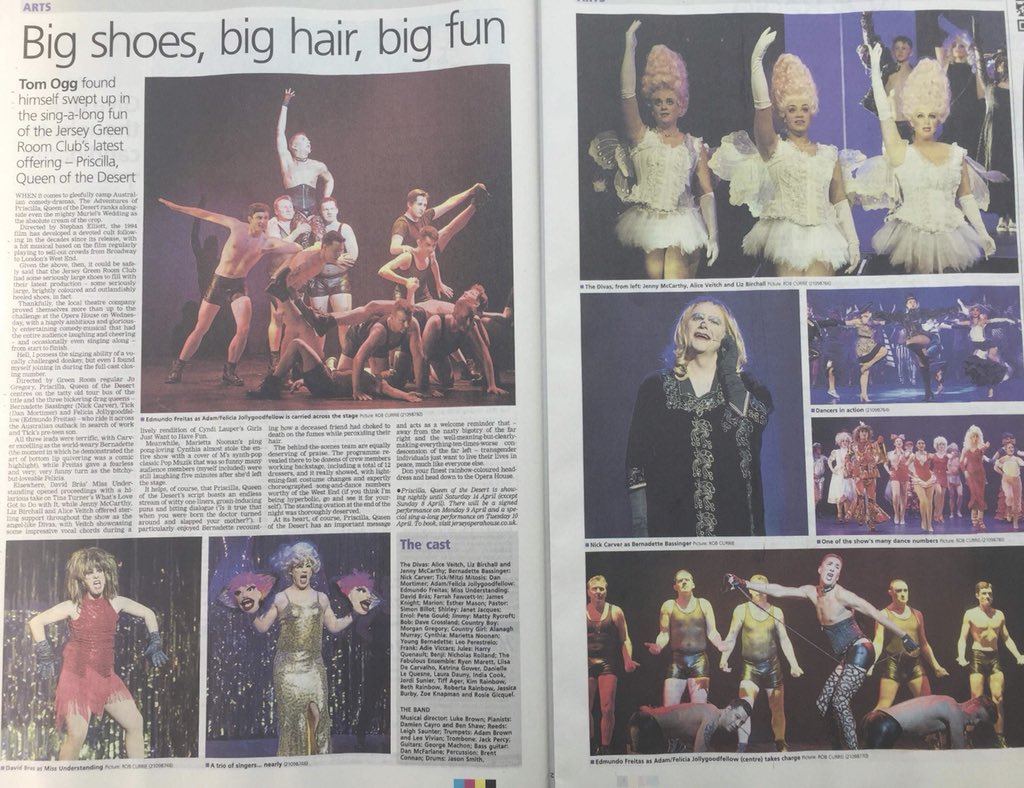 J_GreenRoomClub's tweet photo. 🤩 JEP REVIEW ����
‘Priscilla Queen of the Desert’ 

👠 BIG SHOES, BIG HAIR, BIG FUN!

TICKETS ARE SELLING FAST! Get yours now! 

T: 01534 511115 @JerOperaHouse https://t.co/08YnK97kmP