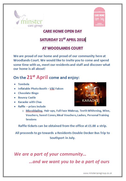 MinsterCare's tweet photo. Woodlands Court are taking part in #CHOD2018 
Come along &amp; Join us ! #minstercare #WoodlandsCourt https://t.co/g5lA8AOr5R