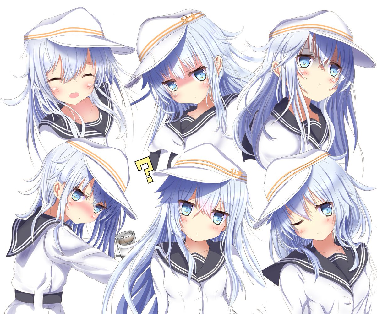 響(艦これ) ,ヴェールヌイ 「表情練習でいろんなヴェルちゃんを描きました!

#艦これ 」|あるか@コミティア予定のイラスト