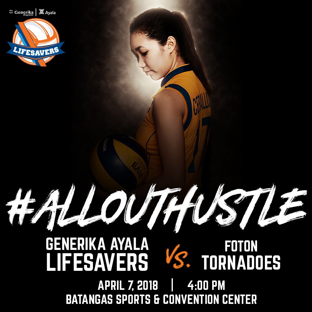 GenerikaAyalaLS's tweet photo. Generika Ayala Lifesavers are back on the court for another #AllOutHustle game!
They will go against Foton Tornadoes tomorrow, 4:00 PM at Batangas Sports and Convention Center.
Kitakits Batangueรฑos!
#GenerikaAyalaLifesavers https://t.co/9C3PnMsaXn
