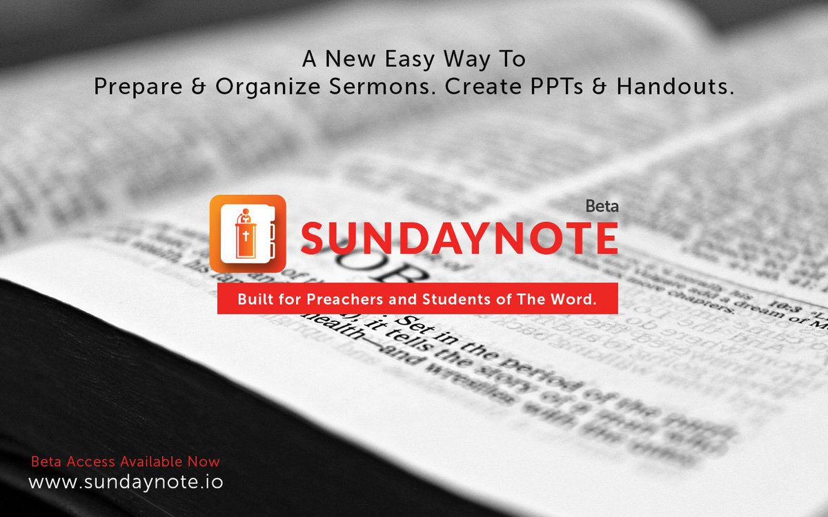 Introducing <a href="/thesundaynote/">SundayNote</a> No Copy Pasting Verses from external sources. More features and functionalities under development. youtube.com/watch?v=g4EtMb…