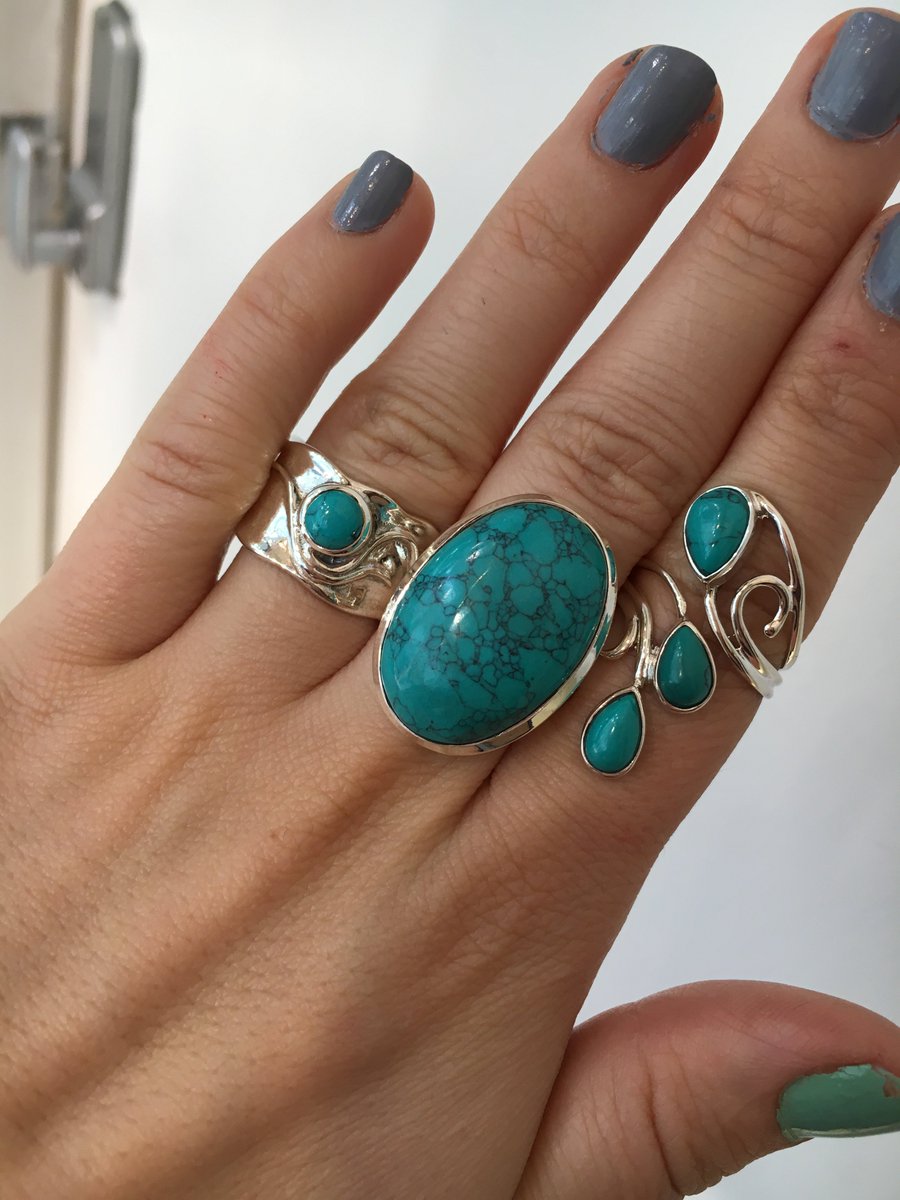 Ring stacking is a massive trend, check out this Sterling Silver and Turquoise stack using some of our favourite rings 💙

#sterlingsilver #turquoise #new #blue #colour #ringstacking #fashion