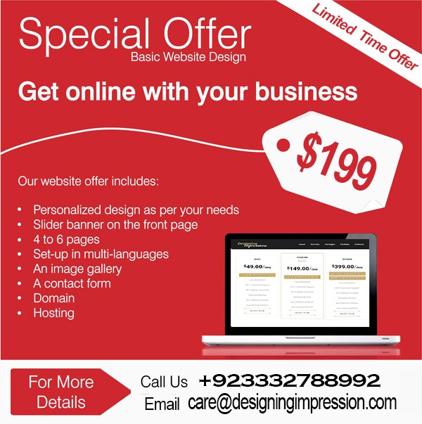 desigimpression's tweet photo. Avail Special Discount Offer for Basic Website Design Service.!!
Avail Super Discount Offer ☛ +923332788992 
For More Details ☛ https://t.co/J1EfFLRlwD
#BacisWebsiteDesign #ProfessionalWebsiteDesign #BusinessWebsite #CheapWebsiteDesign #CustomWebsiteDesign https://t.co/AO7iYnecz5
