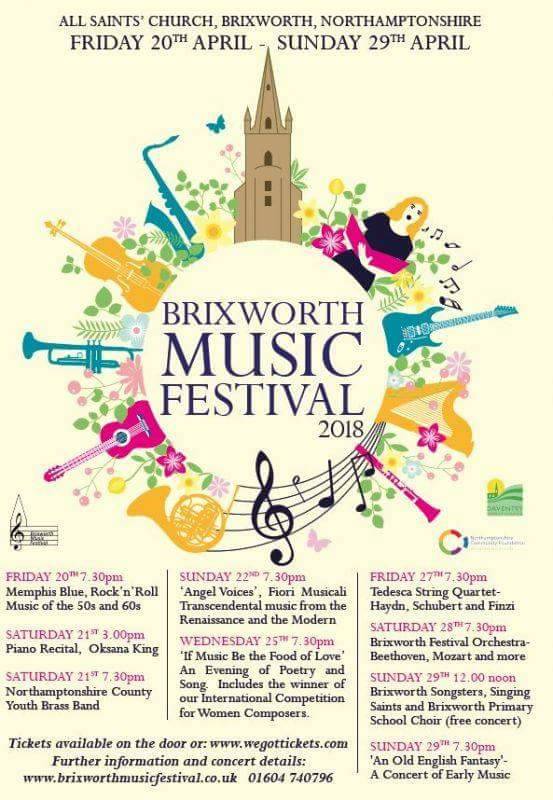 NrthmptonEvents's tweet photo. #Brixworth Music Festival is a ten-day event from 20th to 29th APRIL featuring a range of performers. 

Tickets are on sale at £12 or festival pass is £25. 

Visit the website for full details:
https://t.co/WabD0lR1G1 https://t.co/C4Op0hN5B4